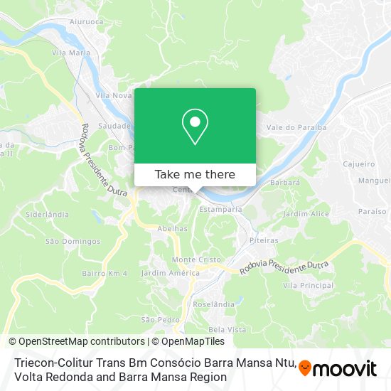 Mapa Triecon-Colitur Trans Bm Consócio Barra Mansa Ntu