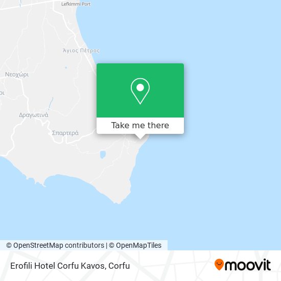 Erofili Hotel Corfu Kavos map