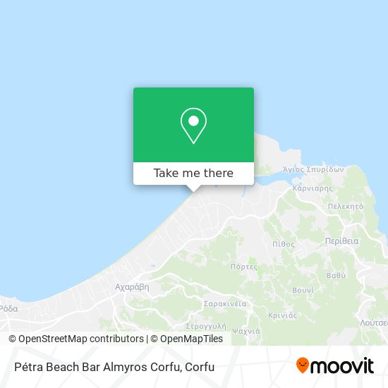 Pétra Beach Bar Almyros Corfu map