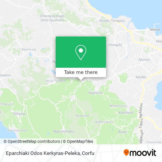 Eparchiaki Odos Kerkyras-Peleka map