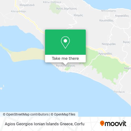 Agios Georgios Ionian Islands Greece map