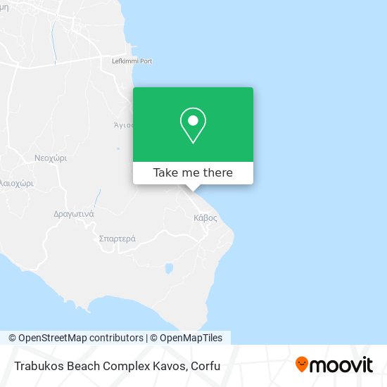 Trabukos Beach Complex Kavos map