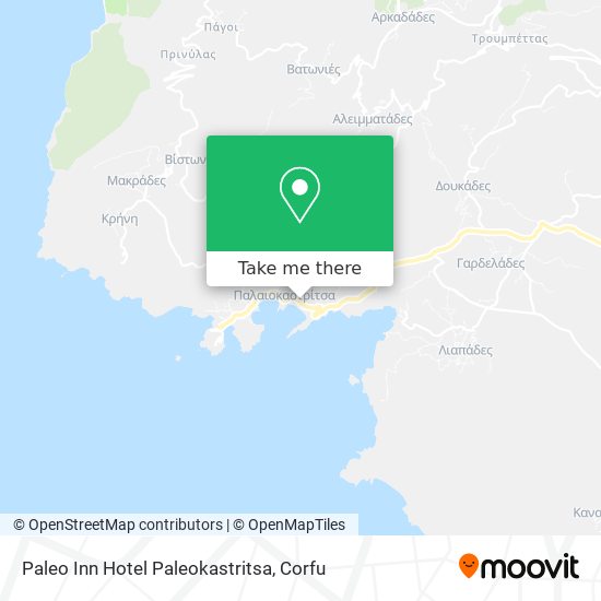 Paleo Inn Hotel Paleokastritsa map