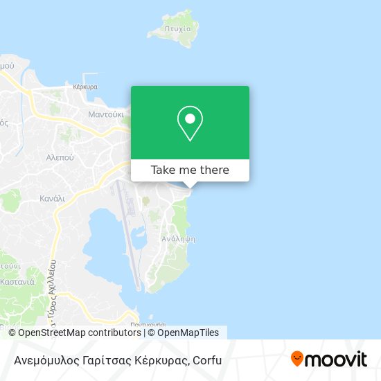 Ανεμόμυλος Γαρίτσας Κέρκυρας map