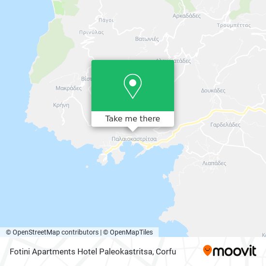 Fotini Apartments Hotel Paleokastritsa map