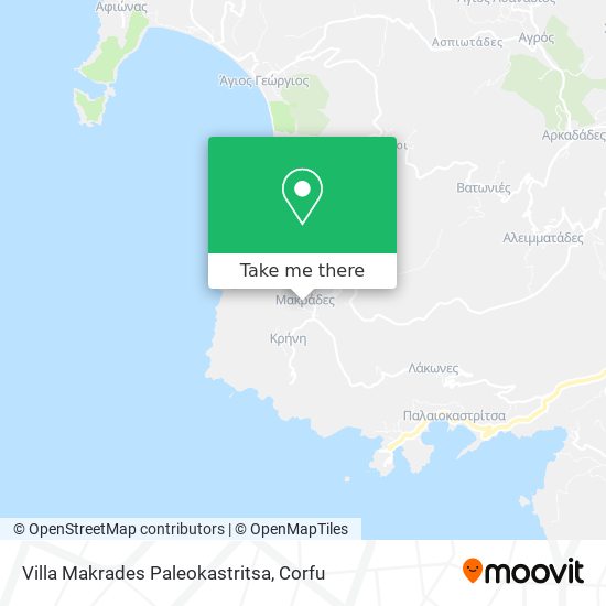 Villa Makrades Paleokastritsa map