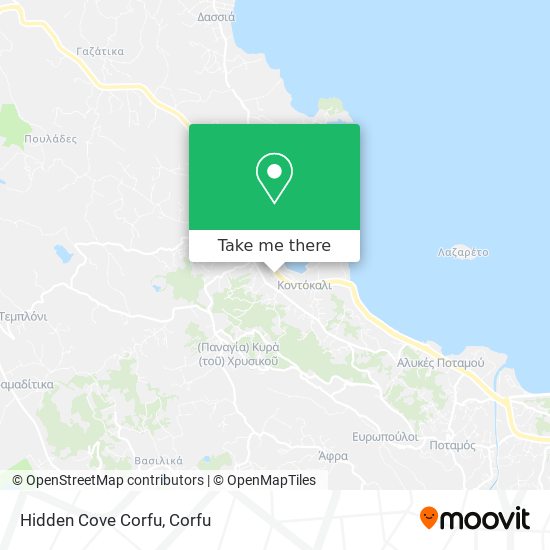 Hidden Cove Corfu map