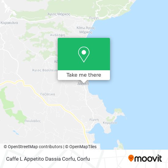 Caffe L Appetito Dassia Corfu map
