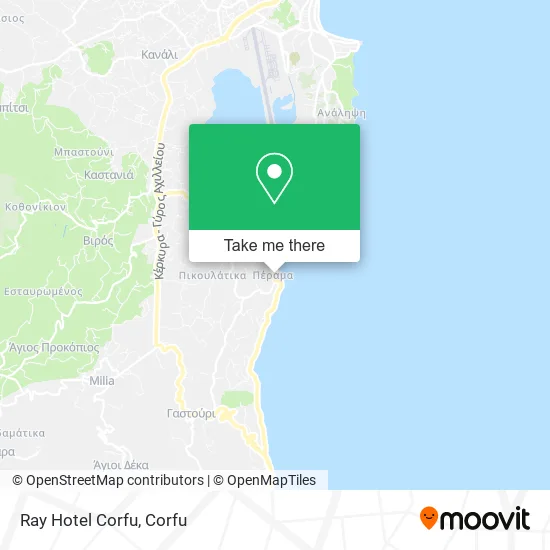 Ray Hotel Corfu map