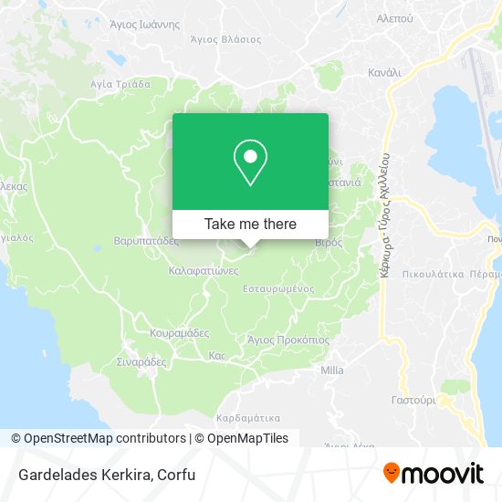 Gardelades Kerkira map