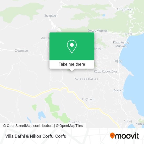 Villa Dafni & Nikos Corfu map