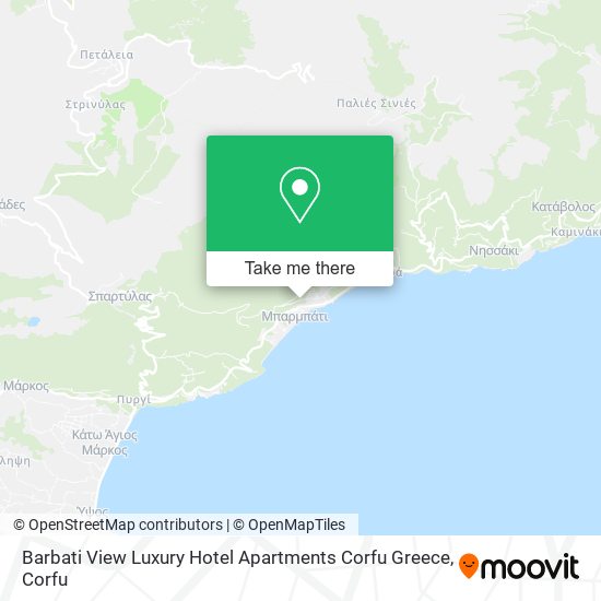 Barbati View Luxury Hotel Apartments Corfu Greece map