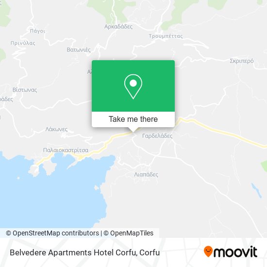 Belvedere Apartments Hotel Corfu map