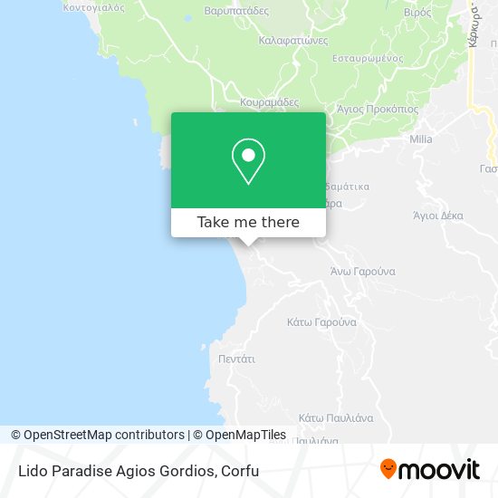 Lido Paradise Agios Gordios map