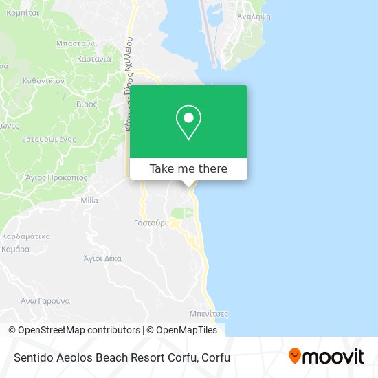 Sentido Aeolos Beach Resort Corfu map