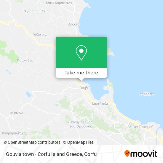 Gouvia town - Corfu Island Greece map