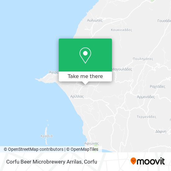 Corfu Beer Microbrewery Arrilas map