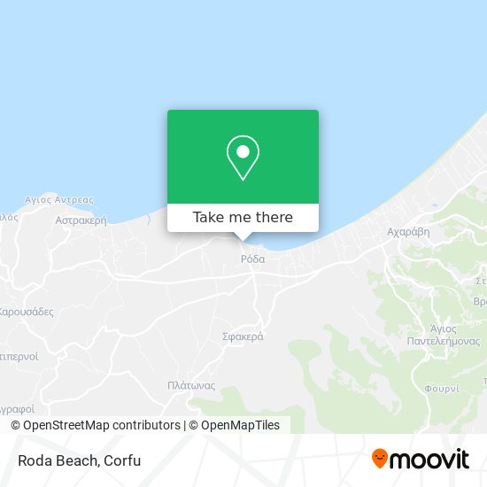 Roda Beach map
