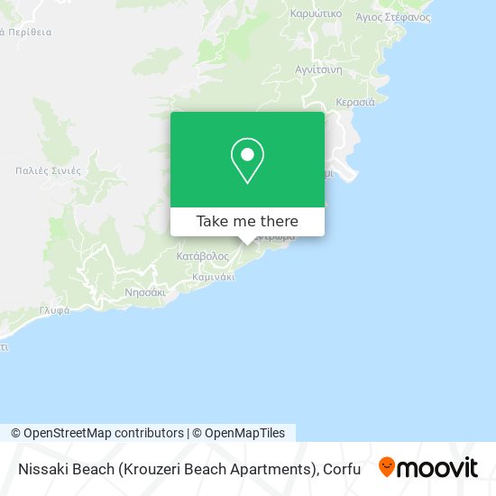 Nissaki Beach (Krouzeri Beach Apartments) map