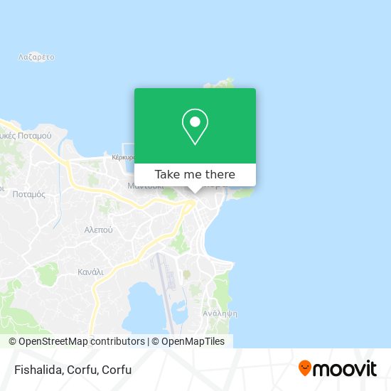 Fishalida, Corfu map