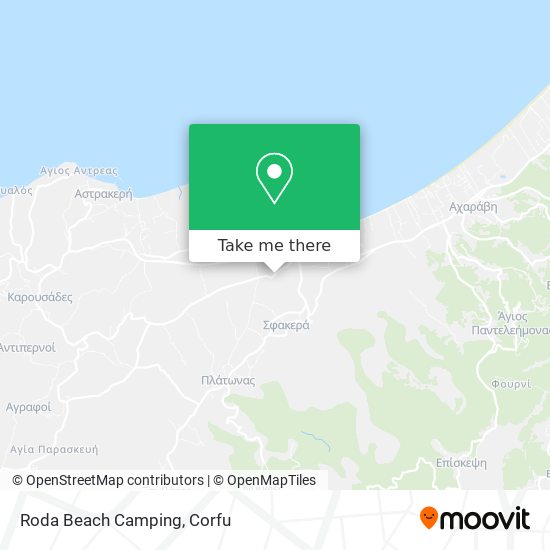 Roda Beach Camping map