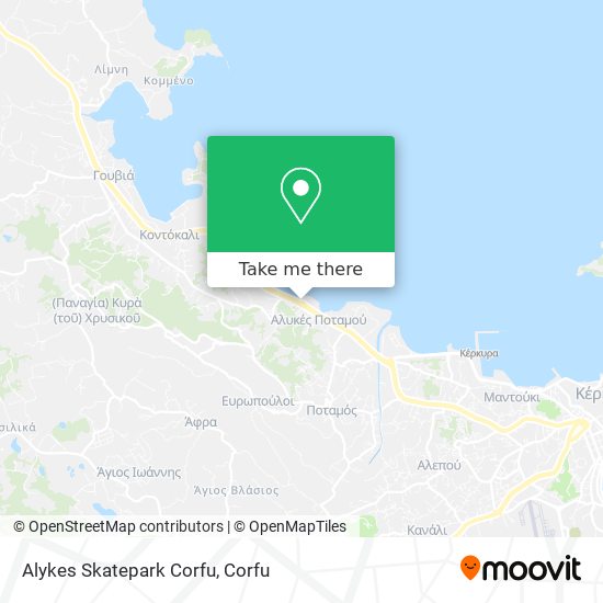 Alykes Skatepark Corfu map