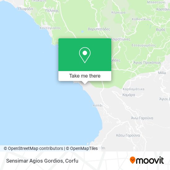 Sensimar Agios Gordios map