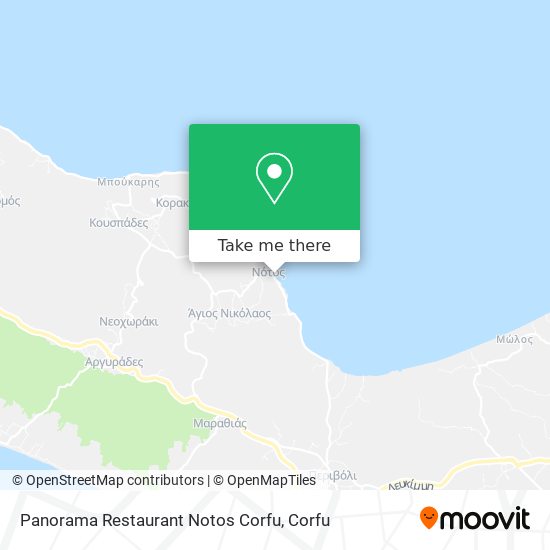 Panorama Restaurant Notos Corfu map