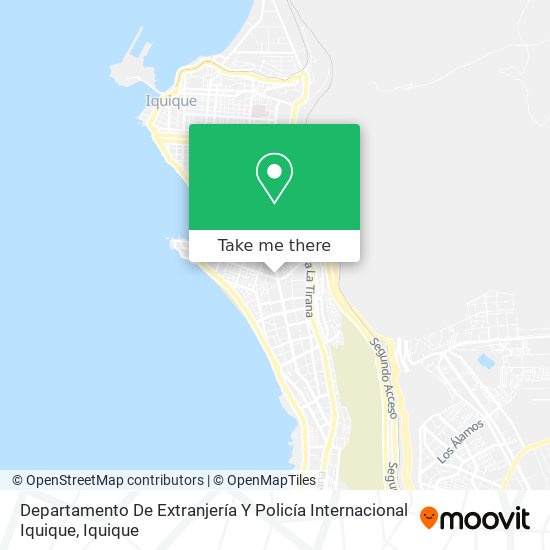 Mapa de Departamento De Extranjería Y Policía Internacional Iquique