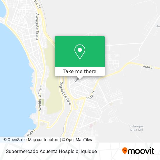 Supermercado Acuenta Hospicio map