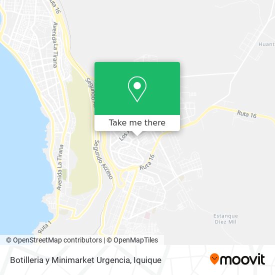 Mapa de Botilleria y Minimarket Urgencia