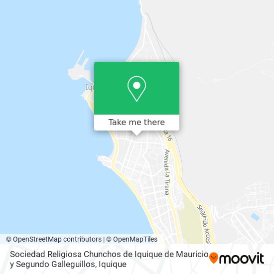 Sociedad Religiosa Chunchos de Iquique de Mauricio y Segundo Galleguillos map