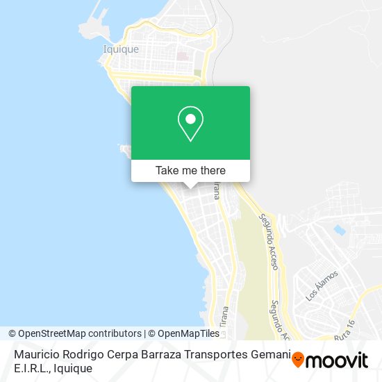 Mapa de Mauricio Rodrigo Cerpa Barraza Transportes Gemani E.I.R.L.
