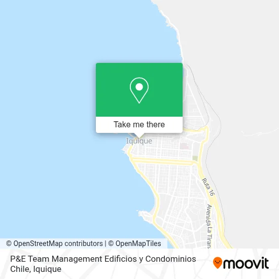 P&E Team Management Edificios y Condominios Chile map
