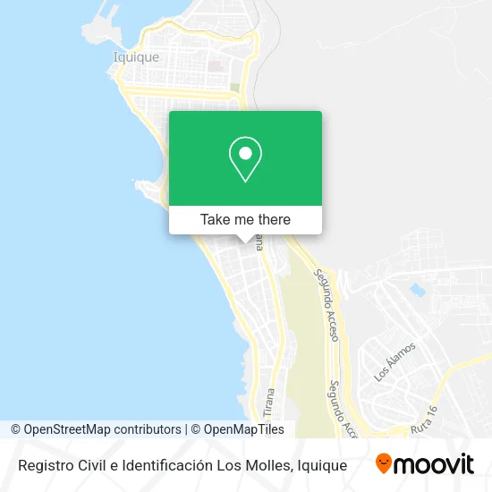 Mapa de Registro Civil e Identificación Los Molles