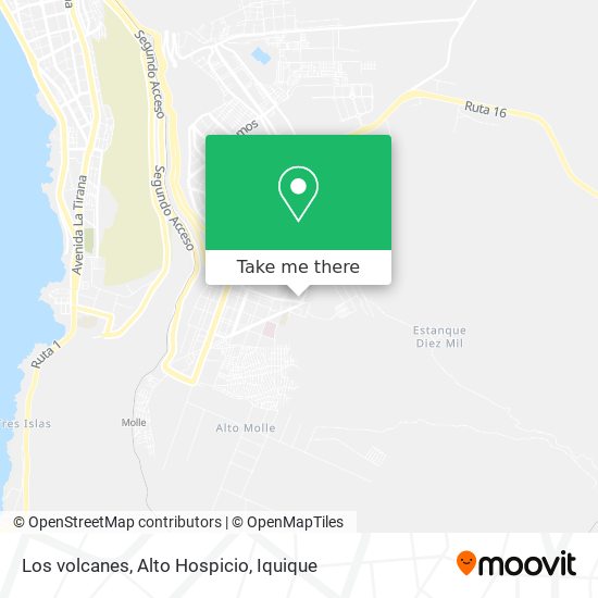 Los volcanes, Alto Hospicio map
