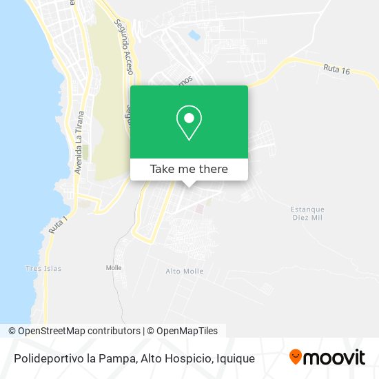 Polideportivo la Pampa,  Alto Hospicio map