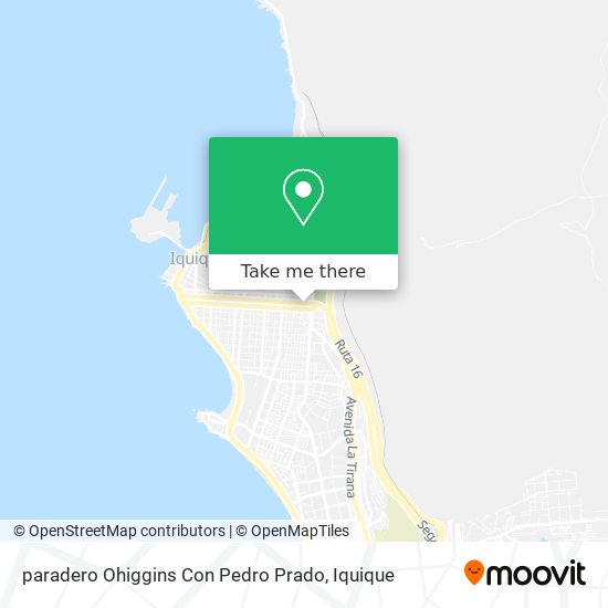Mapa de paradero Ohiggins Con Pedro Prado