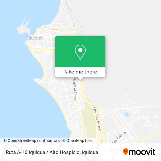 Mapa de Ruta A-16 Iquique / Alto Hospicio