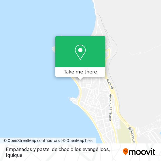 Mapa de Empanadas y pastel de choclo los evangélicos