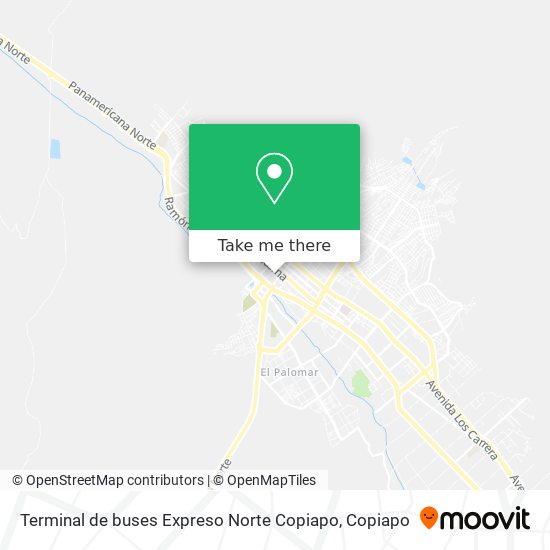 Terminal de buses Expreso Norte Copiapo map