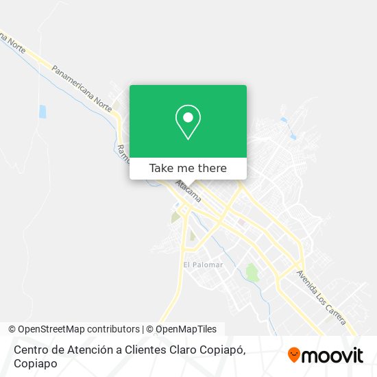 Mapa de Centro de Atención a Clientes Claro Copiapó