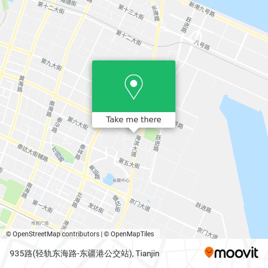 935路(轻轨东海路-东疆港公交站) map