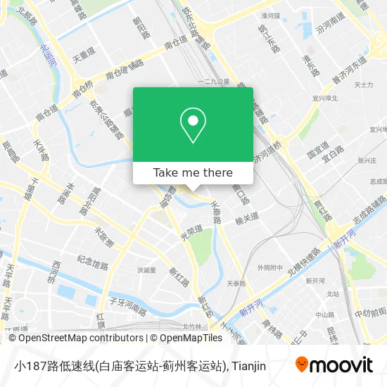 小187路低速线(白庙客运站-蓟州客运站) map