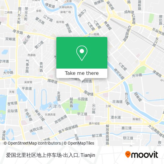 爱国北里社区地上停车场-出入口 map