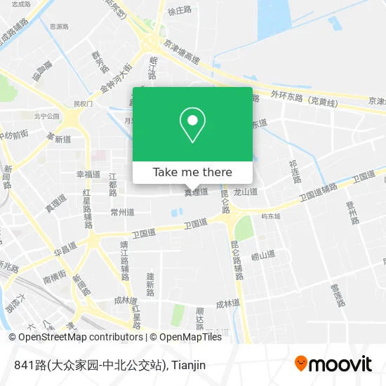 841路(大众家园-中北公交站) map