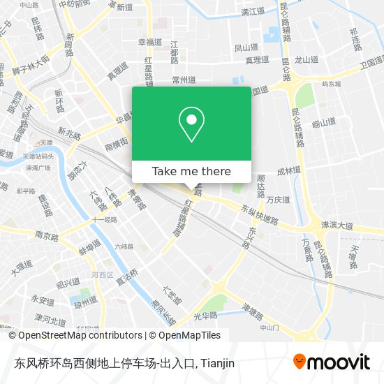 东风桥环岛西侧地上停车场-出入口 map