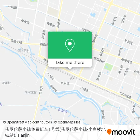 佛罗伦萨小镇免费班车1号线(佛罗伦萨小镇-小白楼地铁站) map