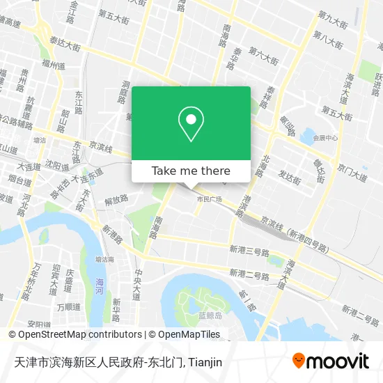 天津市滨海新区人民政府-东北门 map