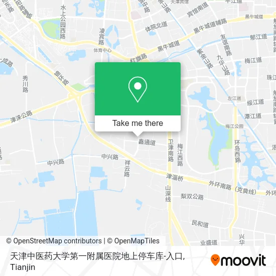 天津中医药大学第一附属医院地上停车库-入口 map